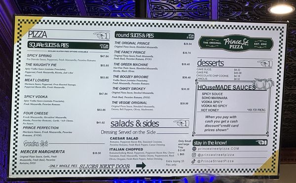 Menu photo 8 Prince Street Pizza New York, NY Menu photo 8 Prince Street Pizza New York, NY