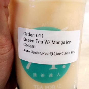 T4 - Green Tea with Mango Ice Cream and Pearls. 80% ice. 100% sweetness.   I would just recommend getting this without the ice cream - Bubble Tea Near Me - Sacramento, California