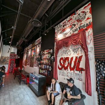 Horror Vibes Coffee - The inside of the building itself is very interesting but they make use of every inch of space! - Coffee & Tea Near Me - Las Vegas, Nevada Horror Vibes Coffee - The inside of the building itself is very interesting but they make use of every inch of space! - Coffee & Tea Near Me - Las Vegas, Nevada