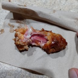 I think it's chicken. Or at least that's what I ordered. Chicken wings. It was hard and chewy I think it's chicken. Or at least that's what I ordered. Chicken wings. It was hard and chewy