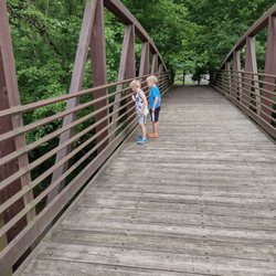 Billy Dunlop Park - My favorite models (aka my grands) watching for the sticks they threw in on the other side to float by.