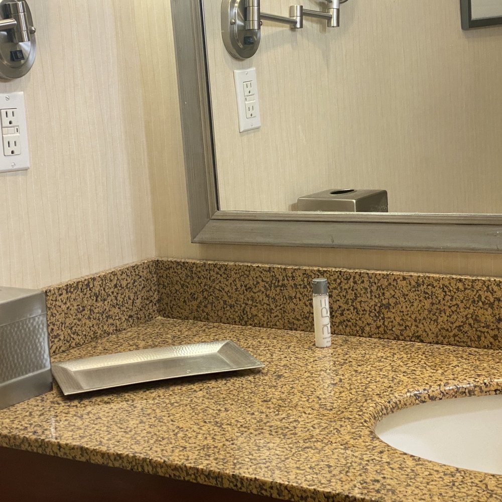 Wyndham Springfield City Centre - Yup one sink... no space to put your toiletries and make up This is a suite bathroom... unbelievable - Hotels Near Me - Springfield, Illinois Wyndham Springfield City Centre - Yup one sink... no space to put your toiletries and make up This is a suite bathroom... unbelievable - Hotels Near Me - Springfield, Illinois