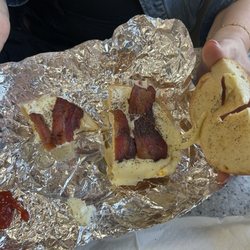 Newtown Bagel - Bacon egg and cheese on a plain bagel
