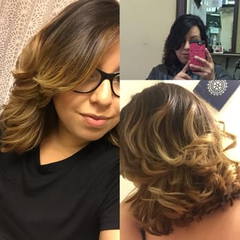 New Waves Salon - Yesenia helped me go from a natural dark brown to this beautiful ombré! Love it! - Nail Salons Near Me - Lancaster, California