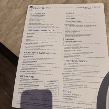Pinstripes - Menu - New American Near Me - Houston, Texas