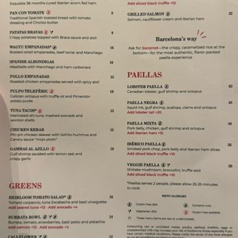 Telefèric Barcelona - 1/2/26. Menu - Spanish Near Me - Roseville, California