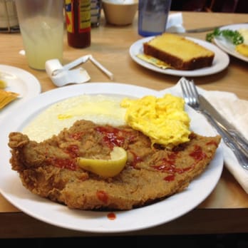 The Serving Spoon - Catfish with grits and eggs! Yum yum! - Breakfast & Brunch Near Me - Inglewood, California