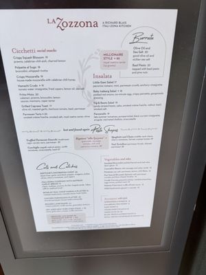 Menu photo 2 La Zozzona Scottsdale, AZ
