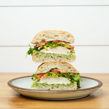 Leaf & Grain - Chicken Pesto sandwich! Yum!! - Salad Near Me - Houston, Texas
