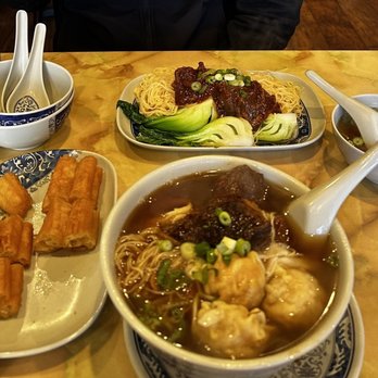 Mike's Noodle House - Chinese Doughnut, 9. Wonton and Beef Brisket Noodle Soup, Spicy 40. Pork In Spice Sauce Noodle with Vegetable - Cantonese Near Me - Seattle, Washington