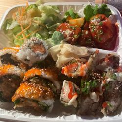 All Day Special (spicy tuna sashimi & two rolls)