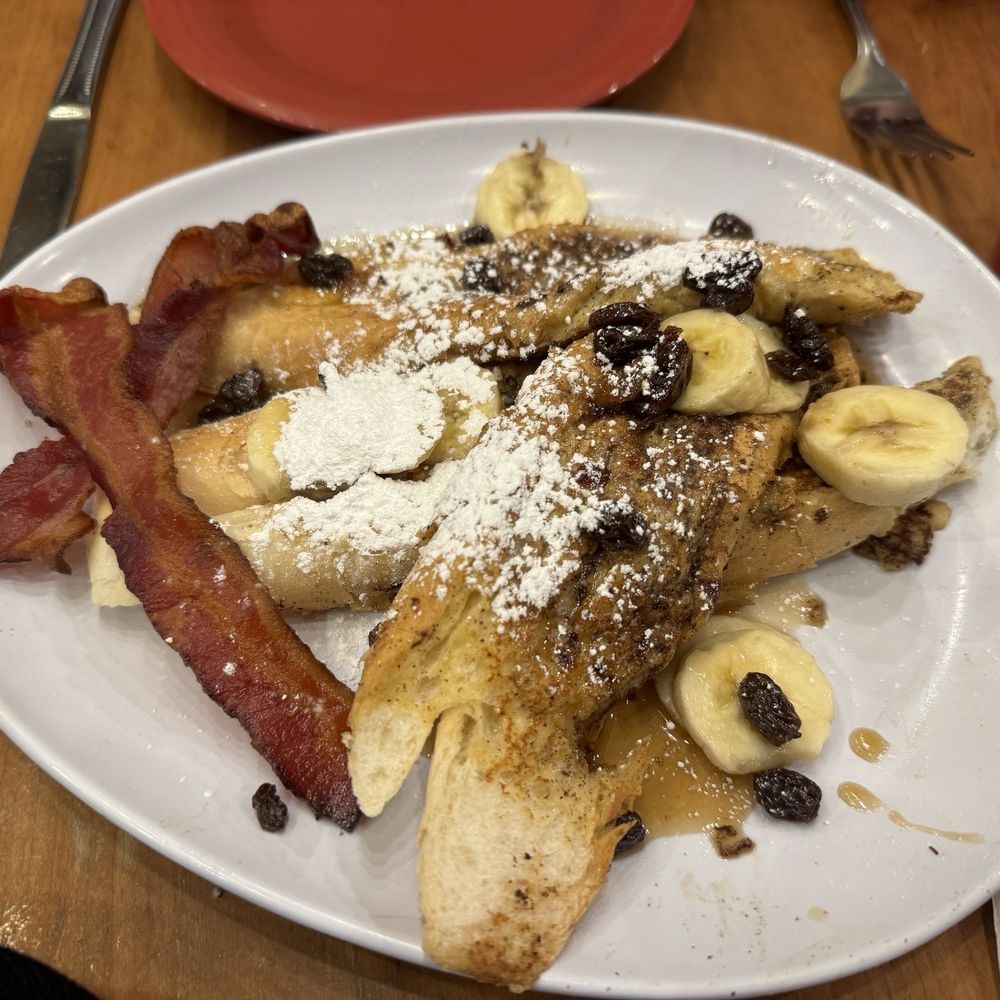 Ruby Slipper Decatur - Bananas Foster French toast with added bacon - Breakfast & Brunch Near Me - New Orleans, Louisiana