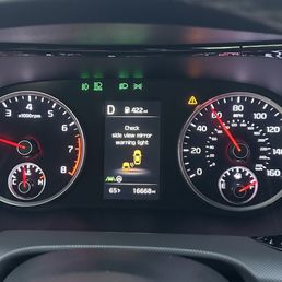 This is the warning indicator showing that my "clear to switch lanes" lights are not working. This is the warning indicator showing that my "clear to switch lanes" lights are not working.