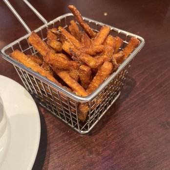 Hops Burger Bar - Sweet Potato Fries they were sweet with cinnamon and sugar. You can order as regular sweet potato fries as well. - Burgers Near Me - Greensboro, North Carolina Hops Burger Bar - Sweet Potato Fries they were sweet with cinnamon and sugar. You can order as regular sweet potato fries as well. - Burgers Near Me - Greensboro, North Carolina