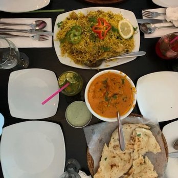 Lahore Restaurant - From bottom to top: Naan, Butter Chicken, Chicken Biryani, Beef Bihari Boti - Halal Near Me - Secaucus, New Jersey Lahore Restaurant - From bottom to top: Naan, Butter Chicken, Chicken Biryani, Beef Bihari Boti - Halal Near Me - Secaucus, New Jersey