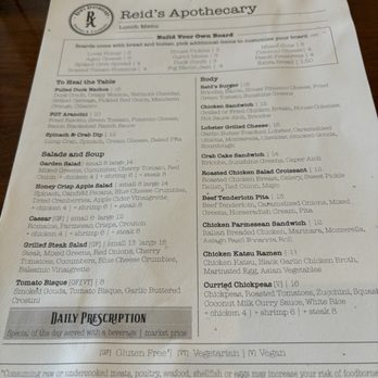 Reid's Apothecary - Menu - New American Near Me - Brunswick, Georgia
