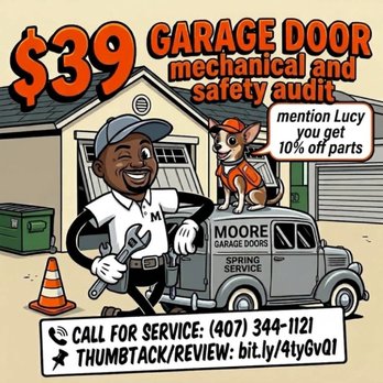 Moore Garage Doors - $39 Garage door mechanical and safety audit. - Garage Door Services Near Me - Maitland, Florida Moore Garage Doors - $39 Garage door mechanical and safety audit. - Garage Door Services Near Me - Maitland, Florida