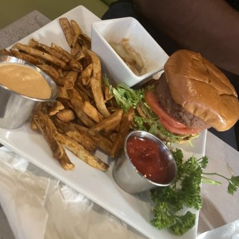 Southern Kitchen - Salmon burger with fries - Southern Near Me - Richmond, Virginia