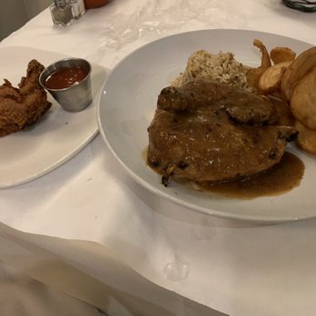 Georgia Brown's - DC Yard Bird (Roasted Chicken) with a substitution of fries and dirty rice and a side of buttermilk fried chicken and mumbo sauce. - Southern Near Me - Washington, DC, District of Columbia