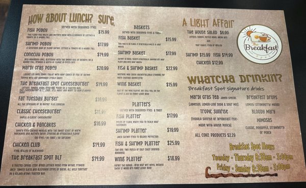 Menu photo 1 The Breakfast Spot Mobile, AL Menu photo 1 The Breakfast Spot Mobile, AL
