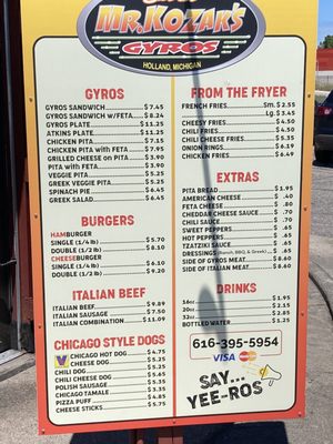 Menu photo 1 Mr Kozak's II Holland, MI