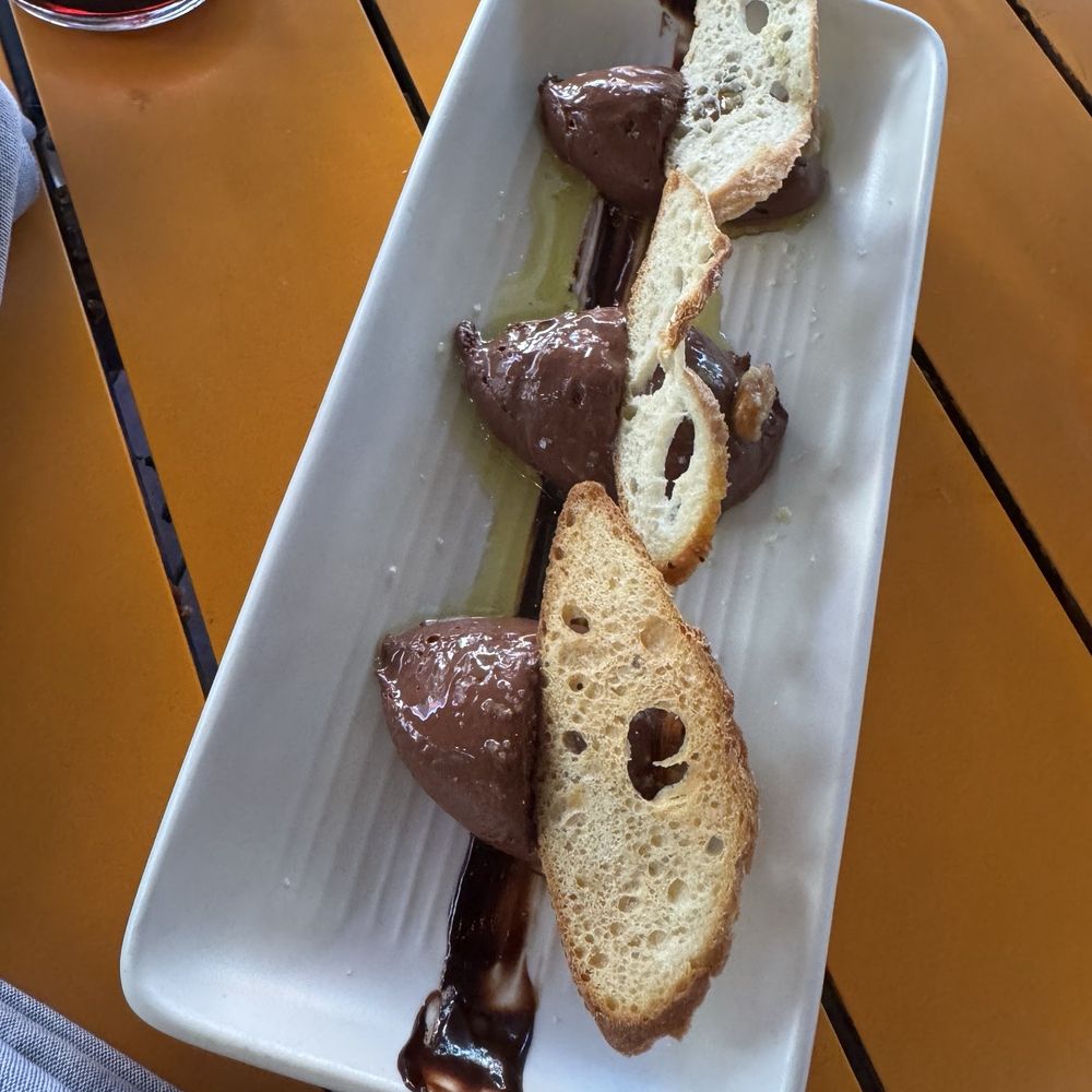 Bravas Bar de Tapas - "Tapas 24" Volo Chocolate Mousse, Tangerine Oil, Sea Salt, Crostini** *** - Spanish Near Me - Healdsburg, California