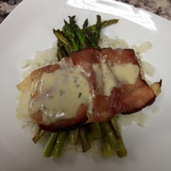 Our Daily Bread - Salem - prosciutto wrapped cod with asparagus and French rice