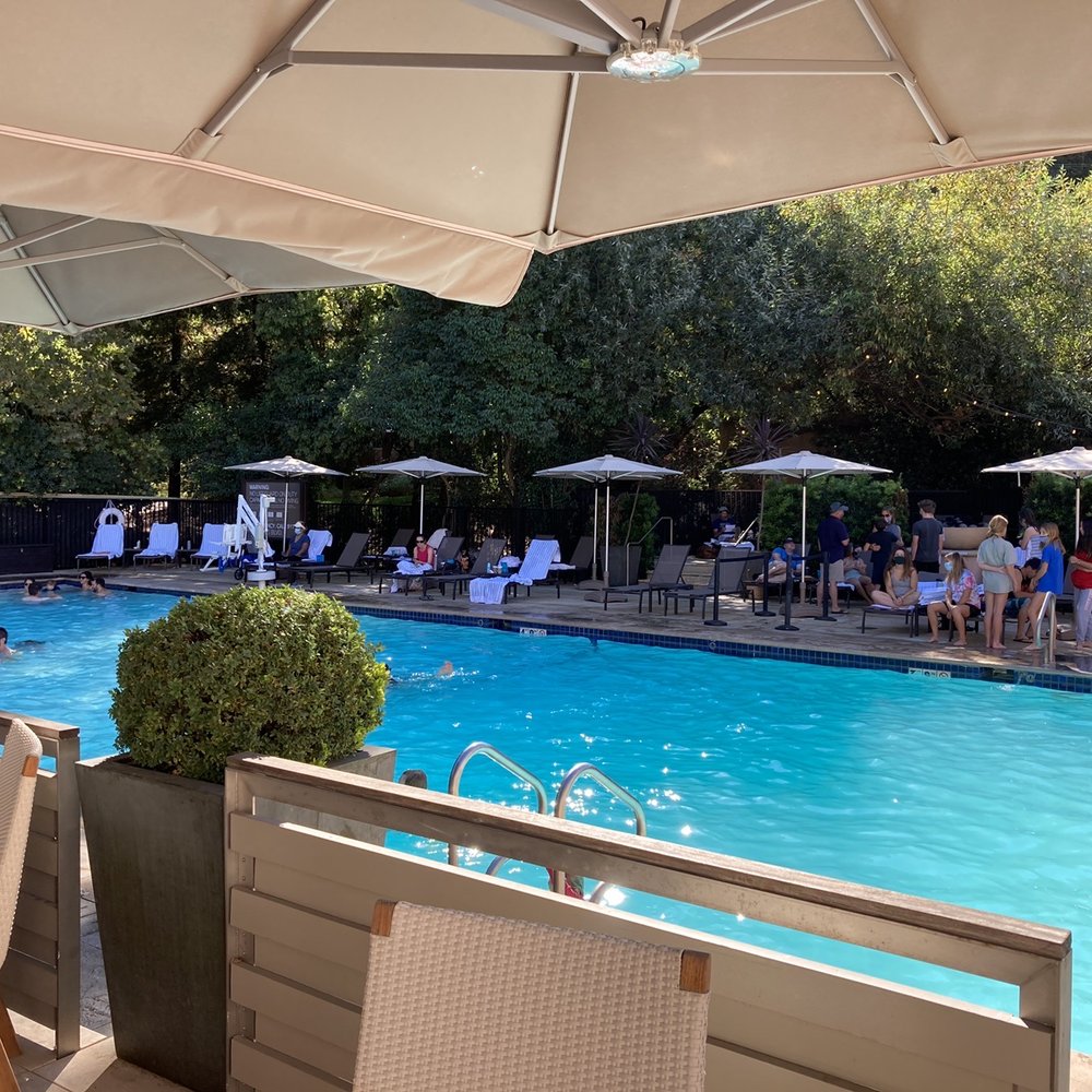 Santé Restaurant - Seating is currently "patio only". Depending on where you're seated you may enjoy a view of the pool. - French Near Me - Sonoma, California Santé Restaurant - Seating is currently "patio only". Depending on where you're seated you may enjoy a view of the pool. - French Near Me - Sonoma, California