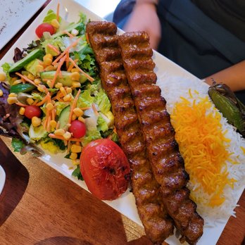 TehranRo Grill - Kebob with rice and salad - Mediterranean Near Me - Los Angeles, California TehranRo Grill - Kebob with rice and salad - Mediterranean Near Me - Los Angeles, California