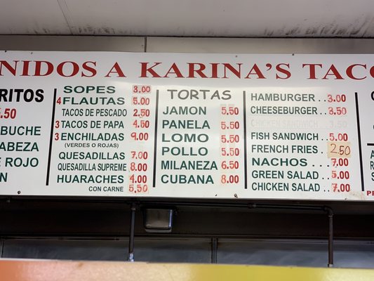 Menu photo 3 Karina's Tacos South El Monte, CA