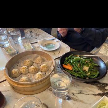 Supreme Dumplings - Supreme Pork Xiao Long Bao (8) and vegetables - Shanghainese Near Me - Bellevue, Washington