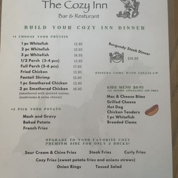 Cozy Inn - Menu - Dive Bars Near Me - Brimley, Michigan