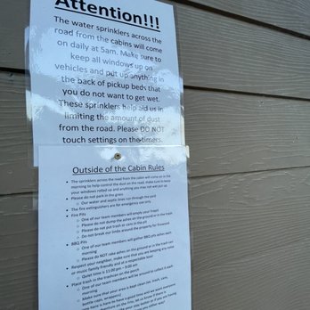 Andy's on River Road - Rules posted on the porch - RV Parks Near Me - Concan, Texas