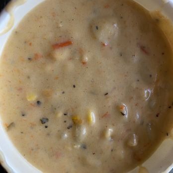 Fountain Place Cafe - Corn shrimp Cajun chowder - size bowl (largest) vs. cup. Creamy & filling. - Bakeries Near Me - Dallas, Texas Fountain Place Cafe - Corn shrimp Cajun chowder - size bowl (largest) vs. cup. Creamy & filling. - Bakeries Near Me - Dallas, Texas