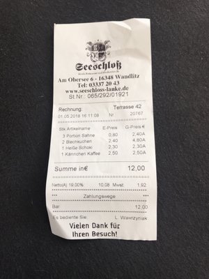 Menu photo 3 Restaurant Seeschloß Wandlitz, BB