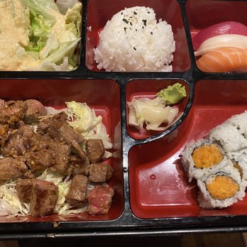 Sakura - Hibachi beef with spicy salmon roll - Sushi Bars Near Me - Kapolei, Hawaii Sakura - Hibachi beef with spicy salmon roll - Sushi Bars Near Me - Kapolei, Hawaii