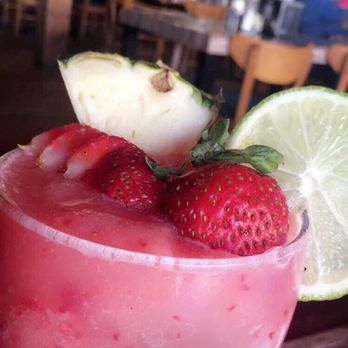 Garcia's Bar & Grill - Strawberry margarita, Made and served with real fruit. - Bars Near Me - Pearsall, Texas