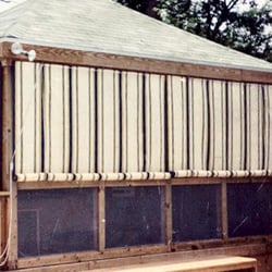 Horizon Awning - Canvas roll shades for screen porch