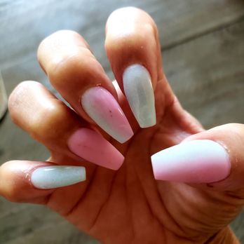 Crystal's Nails & Spa - my nail tech SANDY  brought my vision to life, a cotton candy look with a vertical hombre with mixture of matte/glossy finish. - Nail Salons Near Me - Lakeside, California