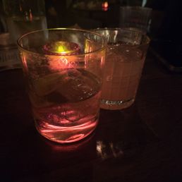 My Oaxacan Old Fashioned and my friend's Penicillin at The Ostrich. My Oaxacan Old Fashioned and my friend's Penicillin at The Ostrich.