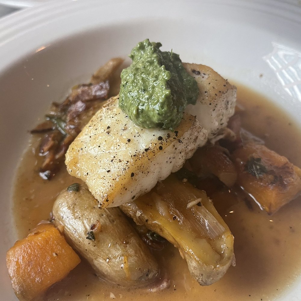 Mizuna - Halibut 5/5: this is a half portion! My fiancée and I split it on two separate plates. SO GOOD!!!!! - New American Near Me - Spokane, Washington Mizuna - Halibut 5/5: this is a half portion! My fiancée and I split it on two separate plates. SO GOOD!!!!! - New American Near Me - Spokane, Washington