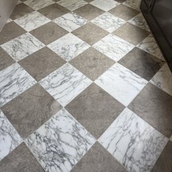 Ortiz Stone Restoration - Honed checkered Marble Foyer