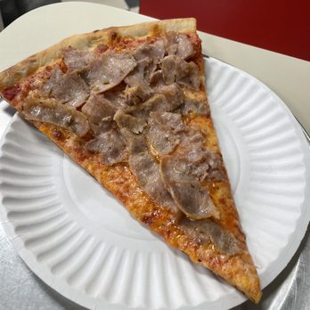 Gino's Pizza - Sausage NY single slice with side salad. - Pizza Near Me - Raleigh, North Carolina Gino's Pizza - Sausage NY single slice with side salad. - Pizza Near Me - Raleigh, North Carolina