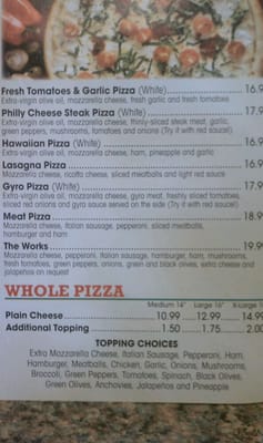 Menu photo 2 Yaghi's New York Pizzeria Austin, TX