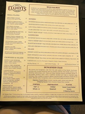 Menu photo 1 Elliott's Oyster House Seattle, WA Menu photo 1 Elliott's Oyster House Seattle, WA