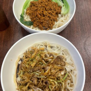 OK Noodle - Up - chilli oil noodle  Bottom - lamb noodle - Noodles Near Me - Milpitas, California