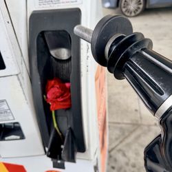 Shell - Someone put a rose at the pump