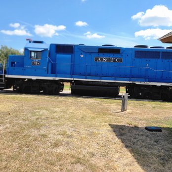 Austin Steam Train Association - The locomotive train engine at the Burnet train Depot - Trains Near Me - Cedar Park, Texas