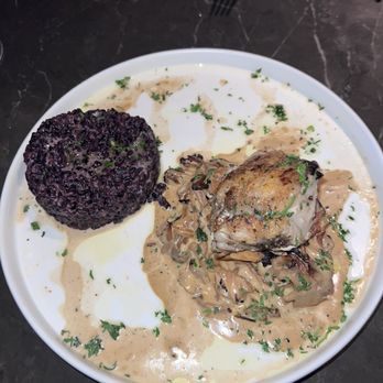One40 Rooftop - SEARED MONK FISH - Forbidden Black Rice, Creamy Shiitake Mushroom - Breakfast & Brunch Near Me - New York, New York