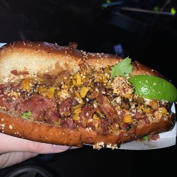 Crypto Arena - Elote Dog ($13.50) from DIRT DOG - Stadiums & Arenas Near Me - Los Angeles, California Crypto Arena - Elote Dog ($13.50) from DIRT DOG - Stadiums & Arenas Near Me - Los Angeles, California